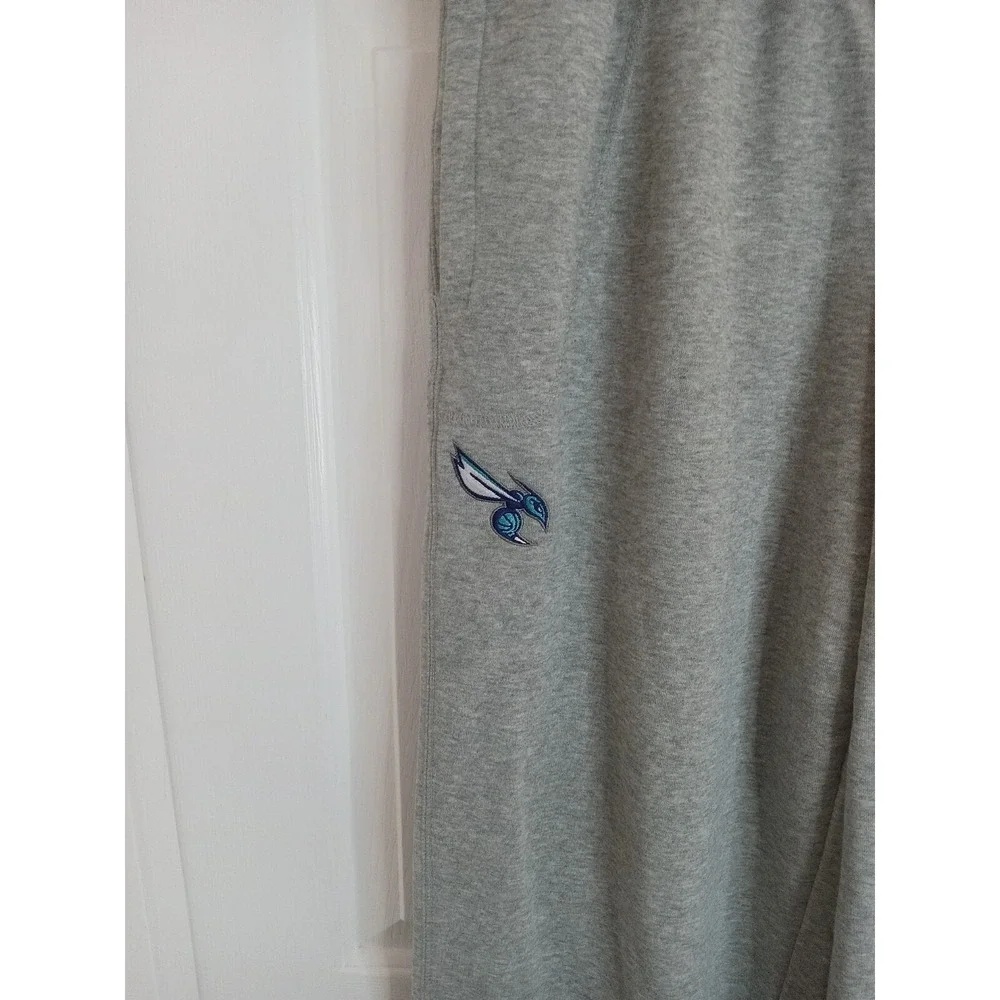 Jordan Pants Mens Med Grey  Charlotte Hornets Basketball Sweatpants Joggers Draw